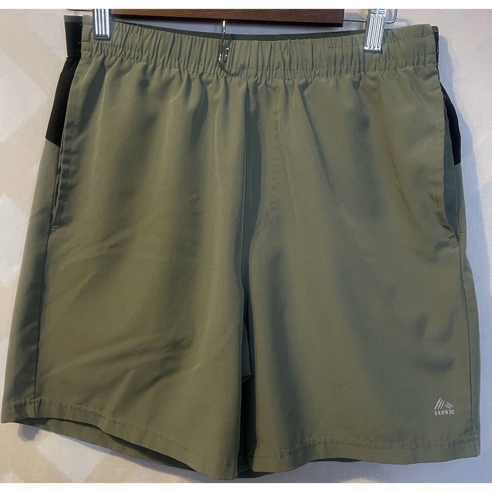 RBX Active Training Gym Shorts Men’s Size Medium Green Stretch 7” Inseam  X-Dri